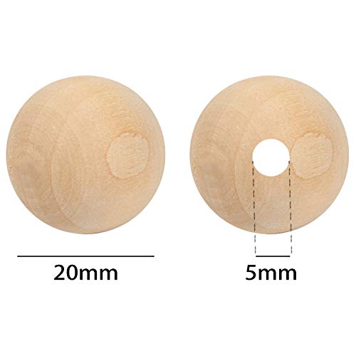  WLIANG 800 Pcs 8mm Natural Wood Beads, Unfinished