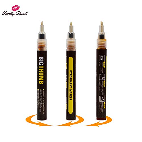  DHliIQQ Scorch Pen Marker - Wood Burning Pen, Chemical Heat  Sensitive Marker for Wood and Crafts - Versatile Kit with Fine Round Tip,  Bullet Tip and Oblique Tip - Easy Application