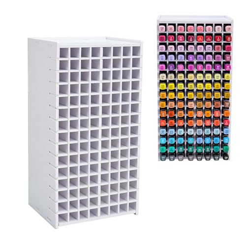 Loghot Marker Storage Organizer Marker Holder 120 Slots Marker Organizer for Desk with Removable Divider Art Marker Rack to Storage Markers Pens