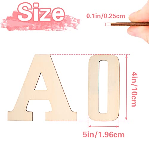 2-Inch Wooden Alphabet Letters for Arts and Crafts, 4 Sets
