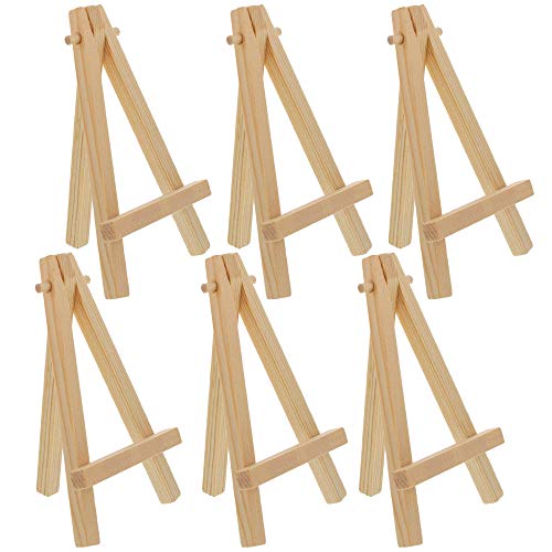 Juvale 6-Pack Mini Wooden Easel Stands, Place Card Holders for Table Top  Display, 7 In