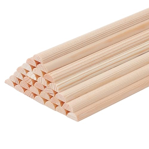 OLYCRAFT 100PCS 8×1/4 Inch Natural Wood Dowel Rods 7.87 Inch Long Bamboo  Craft Sticks Round Unfinished Wood Sticks for Arts Crafts and DIY Projects