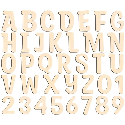 Wooden Letters 3 inch for Crafts Unfinished Capital 3 Wood Letters and Numbers Set Focal20 Small Wooden Alphabet Letters for DIY Painting Arts Home
