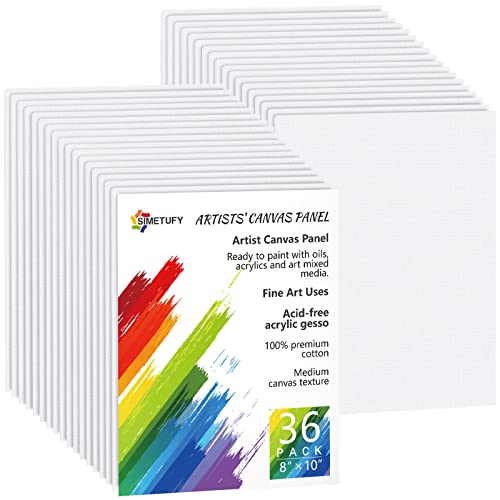 Hippie Crafter Adult 20 Pack Black Canvas Boards for Painting 5x7 Blank  Small Art Canvases Panels for Paint 