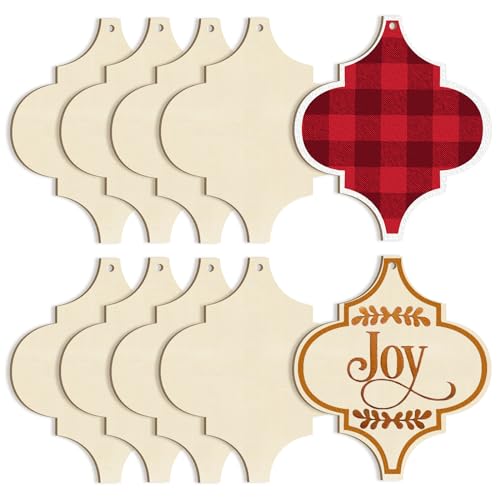 Large Size 7 inch Wooden Christmas Ornaments to Paint 10PCS, DIY Blank –  WoodArtSupply