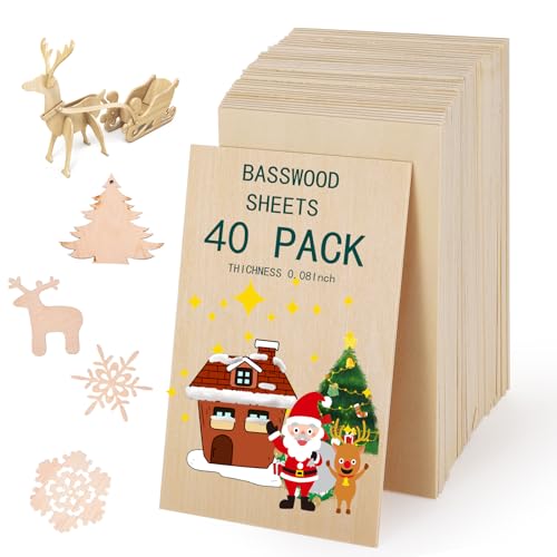 20 Pieces Basswood Sheet, 1/16 X 12 X 8 Inch Thin Plywood Wood Sheets for  Crafts