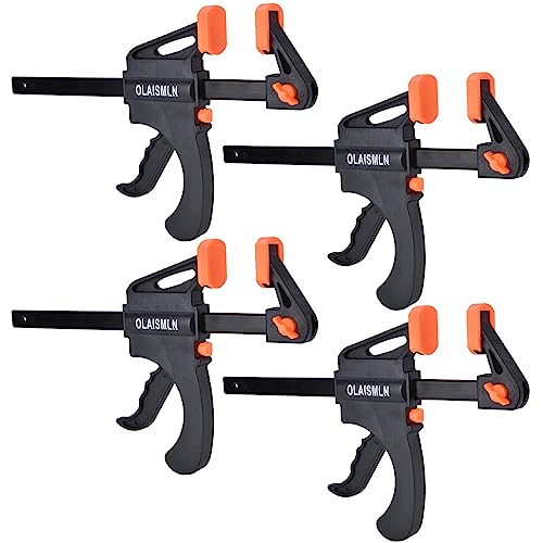 5pcs 4 Inches Bar Clamps For Woodworking, Trigger Quick Grip Clamps, One  Handed Ratchet Wood Working Clamps, Mini Small Bar Woodworking Clamps For  Cra