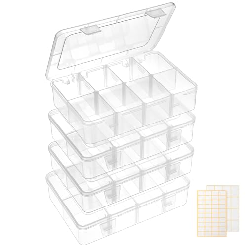  QUEFE 2 Pack 8 Grids Bead Organizers and Storage, Plastic  Organizer Box with Removable Dividers Tackle Box Organizer for Candies  Snacks Electronics Jewelry Small Parts : Arts, Crafts & Sewing