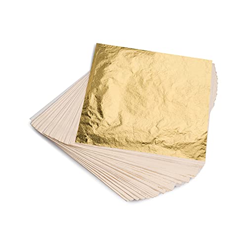 U.S. Art Supply Metallic Foil Schabin Gilding Gold Leaf Flakes - Imitation Gold in 10 Gram Bottle - Gild Picture Frames, Paintings, Furniture, Decora