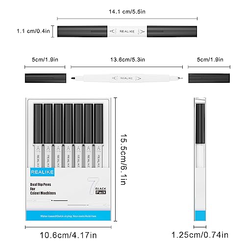 Xinart Dual Tip Pens for Cricut Maker 3,Maker,Explore 3,Air 2,36 Pack Markers  Pens Set Black Waterbased Ink Ultimate Fine Point Pen Supplies Bundle Marker  Pen for Cricut Maker 3 (0.4 Tip 