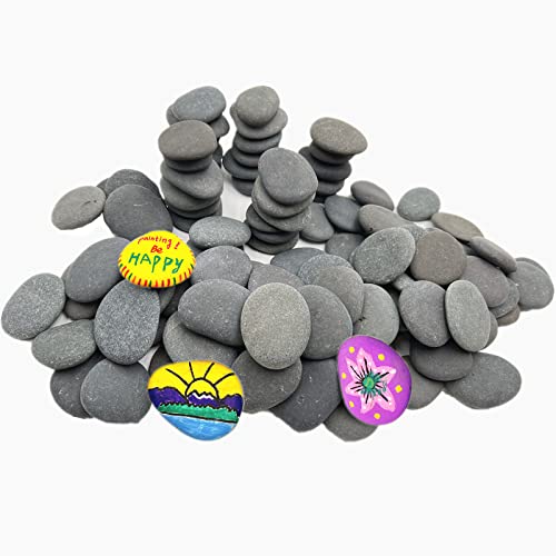 25 Rocks for Painting – Multi-Colored Large Rock Painting Stones, 2” - 3.5”  inch Super Smooth and Flat, Non-Porous Craft Painting Rocks, 100% Natural