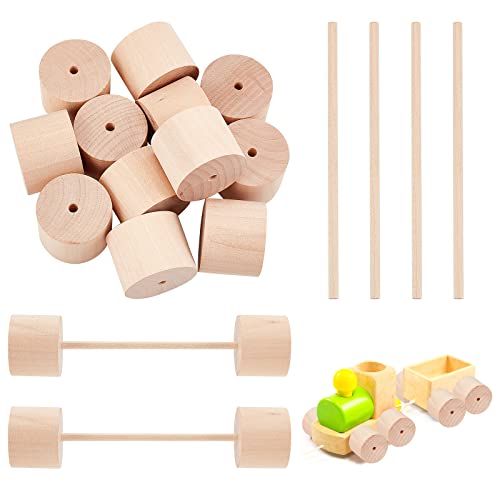 12Pcs 7.9x0.6 Inch Hollow Wood Sticks Round Wooden Dowel Rod with