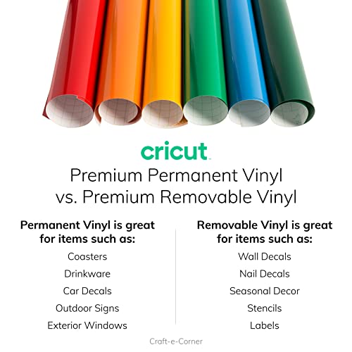 Cricut Premium Vinyl Removable for All Cricut Cutting Machines, No Residue  Vinyl for DIY Crafts, Wall Decals, Stickers, In-House Decor and More
