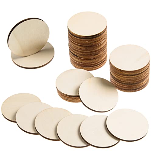 300 Pieces 1.5 Inch Unfinished round Wood Slices round Wooden Discs Wood  Circles