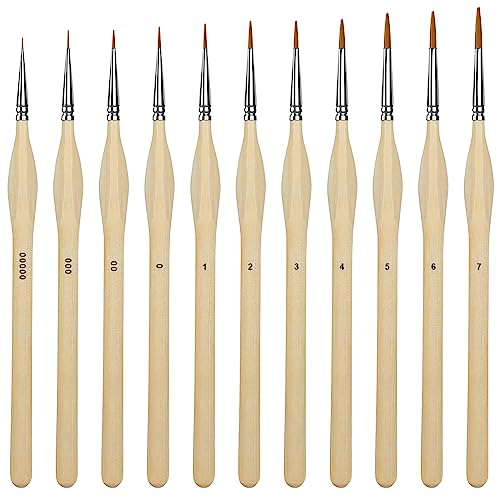  Detail Paint Brush Set - 10PCS Miniature Painting Brushes,  Micro Paint Brushes for Fine Detailing & Art Painting - Acrylic,  Watercolor, Oil, Model Painting, Warhammer 40k Miniature Figure by AORZOV