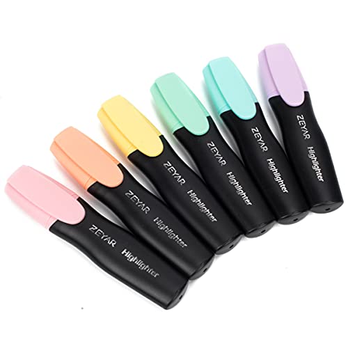 ZEYAR Highlighters Pen, Dual Tip: Chisel and Bullet, Aesthetic Highlighter Marker, No Bleed Dry Fast, for Journal Bible Study Notes School Office