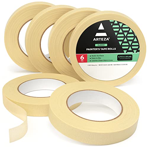 3Pk White Artist Tape for Watercolor Paper White Painters Tape Artists  Painting Tape Removable Paper Tape Masking Drafting Canvas Framing Paint  Mask Thin Residue Free Low Tack Low Acid Art Tape .6in 