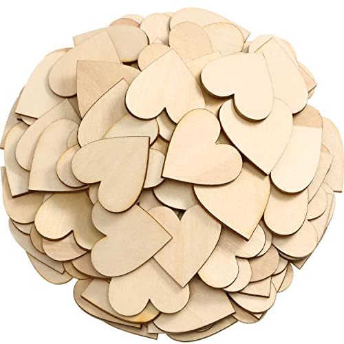 10 Pcs Unfinished Blank Wooden Hearts for Crafts,Heart-Shaped Wood