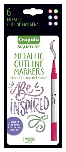 Crayola Metallic Markers 8 Count, Glitter Markers 6 Count, Combo Pack Bundle