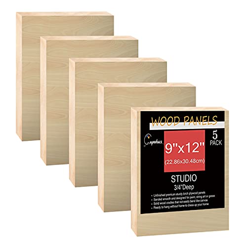 6 Pack of Unfinished Wood Canvas Boards for Painting, 8x10 Inch