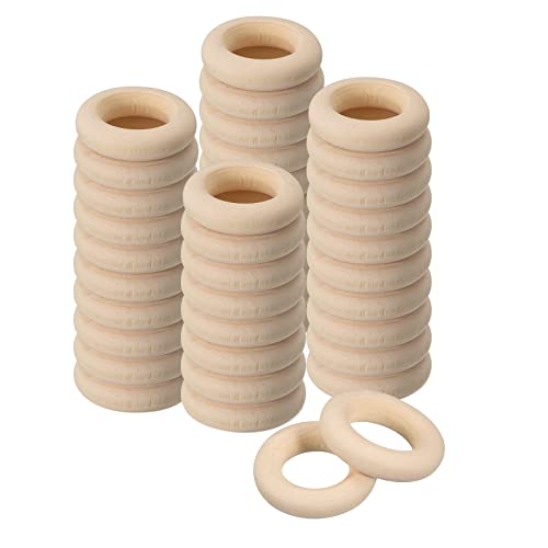 uxcell 10Pcs 100mm(4-inch) Natural Wood Rings, 10mm Thick Smooth Unfinished  Wooden Circles for DIY Crafting, Knitting, Macrame, Pendant
