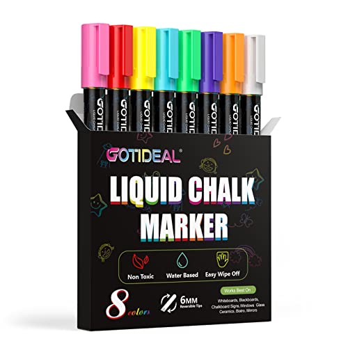 Liquid Chalk Markers, 30 Colors Premium Window Chalkboard Neon Pens,  Including 4 Metallic Colors, Painting and Drawing for Kids and Adults,  Bistro & Restaurant, Wet Erase - Reversible Tip