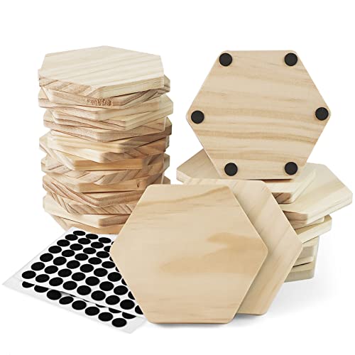 12 Pieces Unfinished Wood Coasters, GOH DODD 4 Inch Wooden Heart Blank  Coasters DIY Craft KIT for Wedding, Valentine'Day