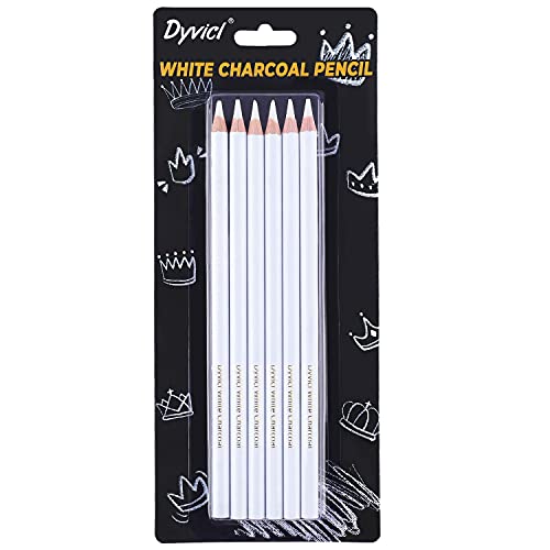 Dyvicl Compressed Graphite Charcoal Sticks Square Black White Charcoal for  Sketching Drawing Shading Blending Pack of 18