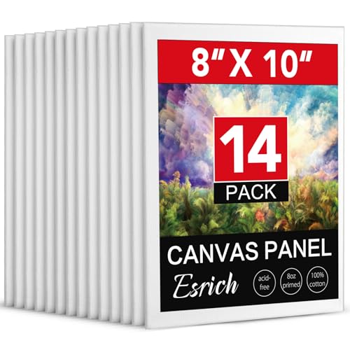 ESRICH Mini Canvases for Painting, 5x5In Canvas in Bulk 18Pack, 2