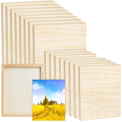 Unfinished Wood Panels for Painting, Blank Wooden Squares for Crafting, Art  Pouring (11x14 In, 4 Pack) 