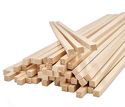 Balsa Wood Sticks 1/8 x 1/8 x 12 Inch Hardwood Square Wooden Dowels 300