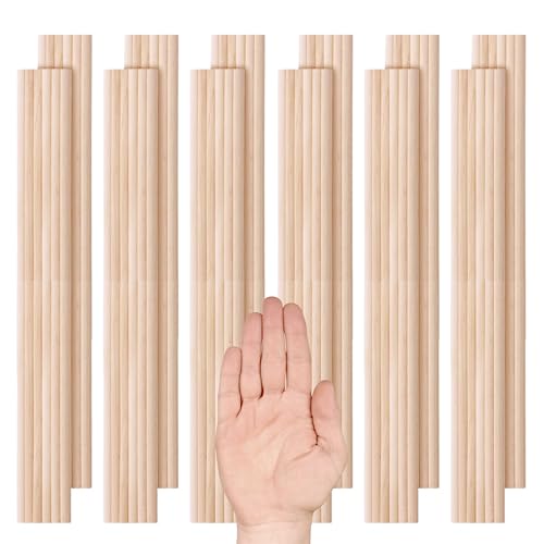 Pack of 12 Wooden Dowel Rods – 1/2 x 12 Inch Round Unfinished Wood Dowel  Rod 12 Inch Wood Dowels 1/2 Inch Wooden Sticks for Crafts Wood Sticks  Wooden