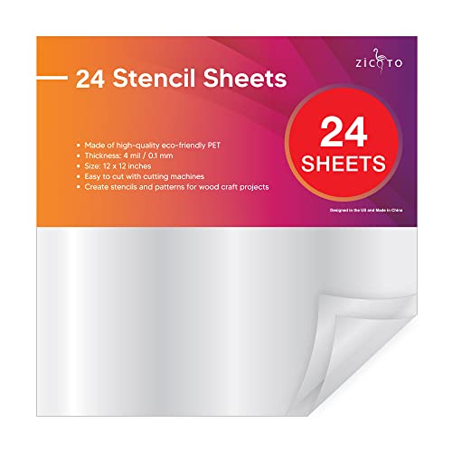 ilauke 10 Pieces 7.5mil Mylar Stencil Sheets, Reusable Blank Stencil Sheets, Clear Mylar Template for Cricut Cutting Machine, Make Your Own Stencils
