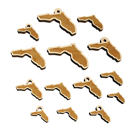 Cat Angel Wood Mini Charms Shapes DIY Craft Jewelry - No Hole - Various  Sizes (16pcs) 