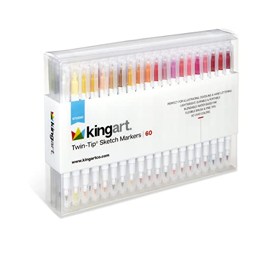 KINGART® Metallic Markers with Travel Case, Set of 6 Colors