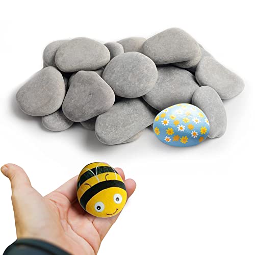 Simetufy 35 Pcs Large Painting Rocks, River Rocks for Painting, 2-3 Flat  Rocks for DIY Arts, Hand Selected Smooth Stones for DIY Crafts