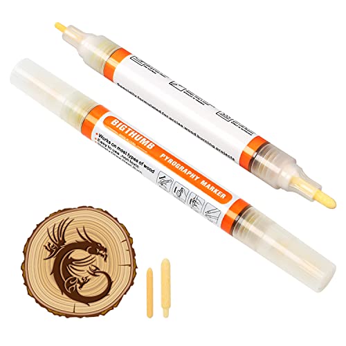  Scorch Marker Woodburning Pen Tool with Foam Tip and Brush,  Non-Toxic Marker for Burning Wood, Chemical Wood Burner Set, Do-it-Yourself  Kit for Arts and Crafts