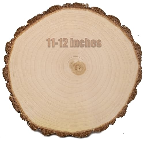 Wood Slices 12-13.5 Inch 2 Pcs Large Wood Slices for  Centerpieces/Tables/Weddings/BabyShower/Crafts/Decorations