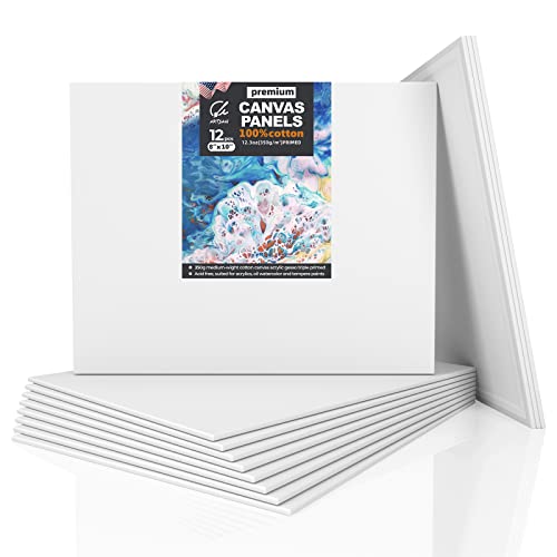 GOTIDEAL Canvases for Painting, 16x20 inch of 5 Pack, Professional Primed  White Blank Flat Canvas Panels- 100% Cotton Artist Canvas Boards for