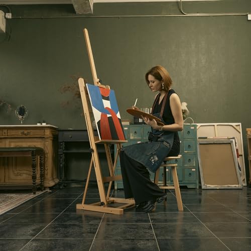 MEEDEN Extra Large Heavy-Duty Artist Easel,Professional Art Floor Easel for  Painting Canvas,Holds Canvas Art Up to 67,Solid Beech Wood Studio Easel