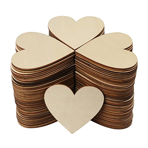 Wooden Hearts for Wedding Guest Book, Wooden Signing Hearts, 1 inch Unfinished Wood Heart Cut Outs for Crafts, Pack of 200, by Woodpeckers, Size: 1/8