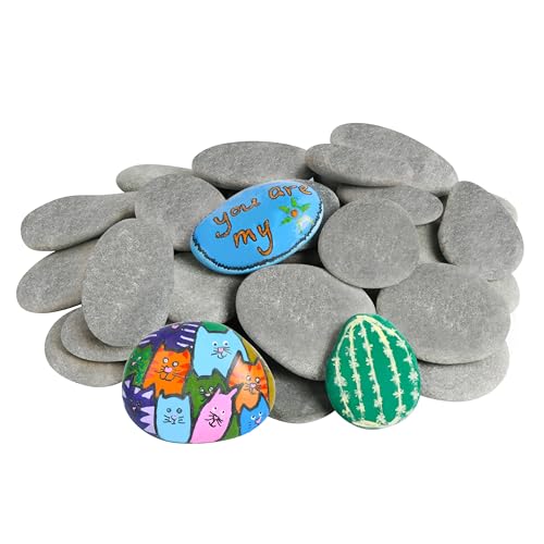 DALTACK 90PCS Large Painting Rocks,Natural River Rocks，Flat Rocks for  Painting, 2-3 Inches Stones for Arts & Craftingt