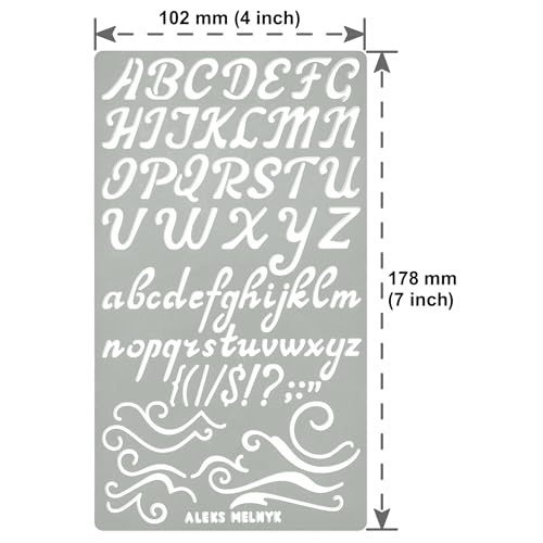 Aleks Melnyk No.34 Metal Stencils, Pyrography, Wood Burning kit 3 PCS  Templates, Letters Stencils for Engraving Wood and Patterns, Alphabet and  Number, Letterin…