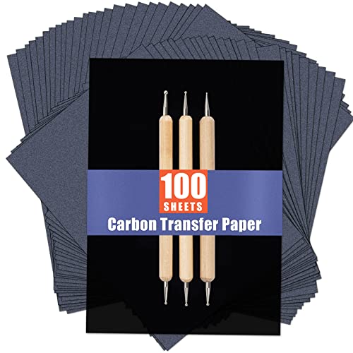 TUPARKA 120 Sheets Carbon Copy Paper with 5 PCS Embossing Stylus,Black Transfer  Paper Tracing Paper for Tracing on Wood,Fabric Tattoo Stencil Copy  Accessory in 2023