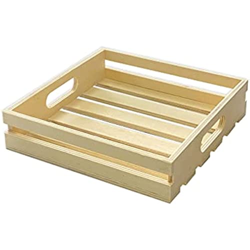 Lightweight Wooden Trays with Handles for DIY Crafts, Decorating (2 Sizes,  2 Pack) 