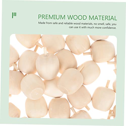 Zerodeko 40pcs Wooden Fruit Ornaments Artificial Mushroom Wood