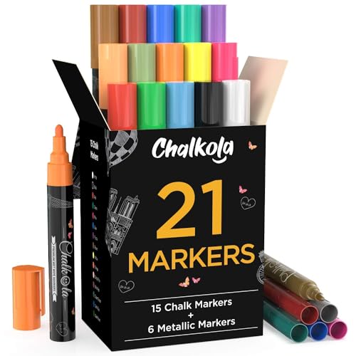 ARTISTRO 8 Neon Chalk Markers - Erasable Chalk Pens with 6mm Reversible Tip  for Blackboard, Chalkboard, Car Window, Glass - Liquid Chalk Markers Ideal
