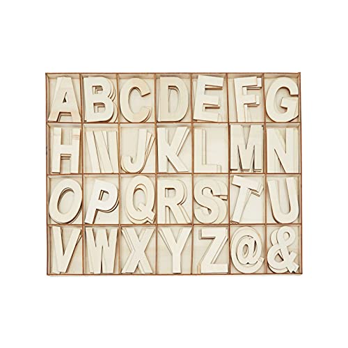 260 Pieces 1 Inches and 2 Inches Wooden Letters
