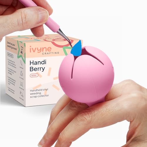 iVyne Handi Berry - Vinyl Weeding Scrap Collector, Portable Handheld Scrap Collector Ring, Weeding Tools for Vinyl Heat Transfer, HTV Crafting &