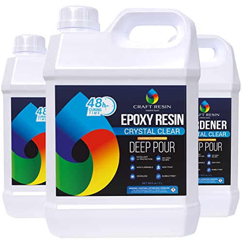 Deep Pour Epoxy Resin, 1.5 Gallon Epoxy Resin Kit Crystal Clear Not Ye –  WoodArtSupply